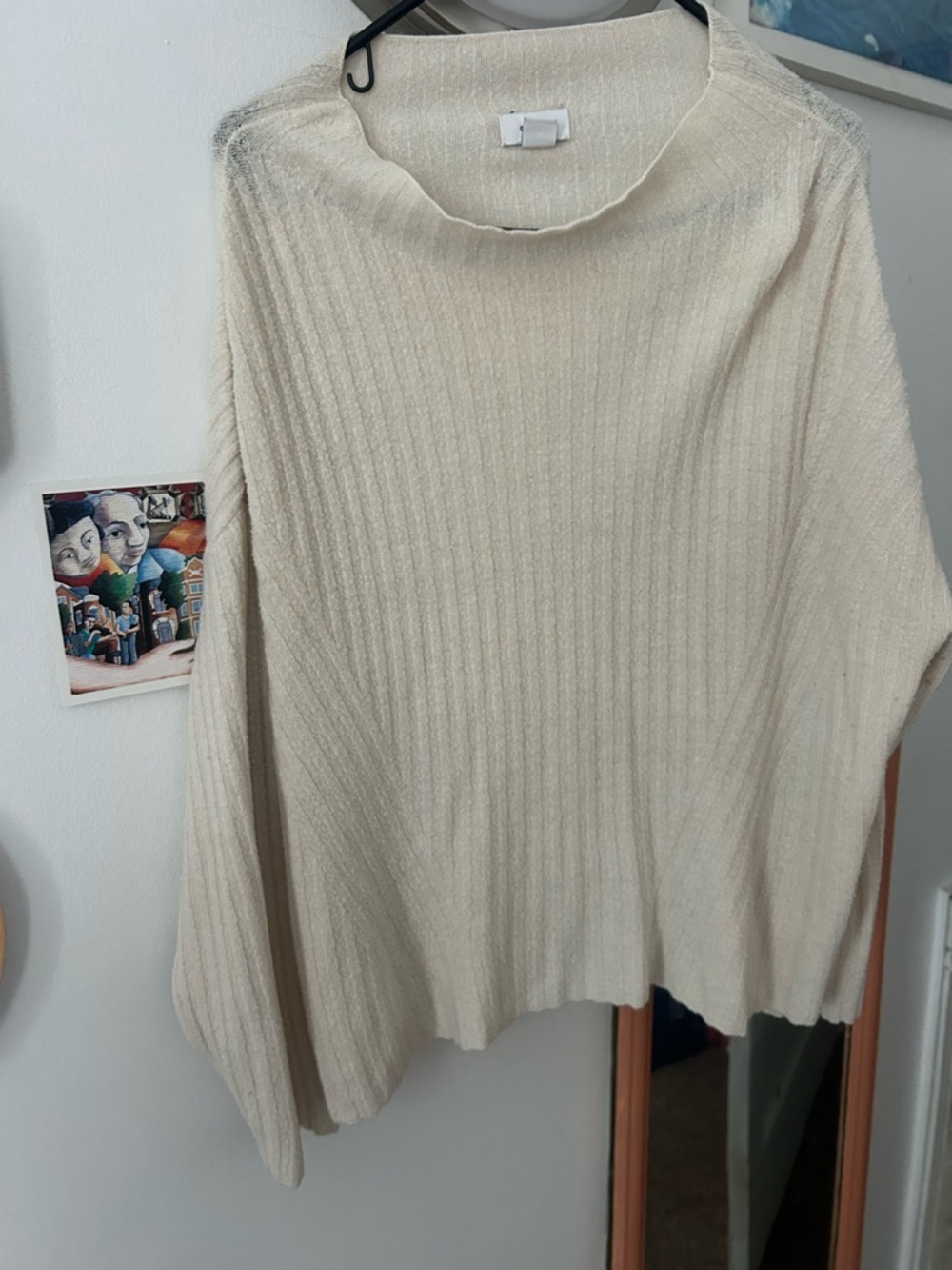 Old Navy Cream Ribbed Crewneck Sweater